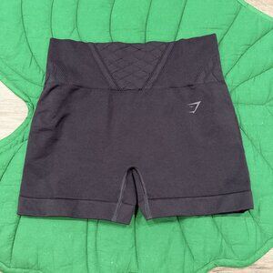 Gymshark Womens Medium Black Corset Seamless Shorts Bike Biker